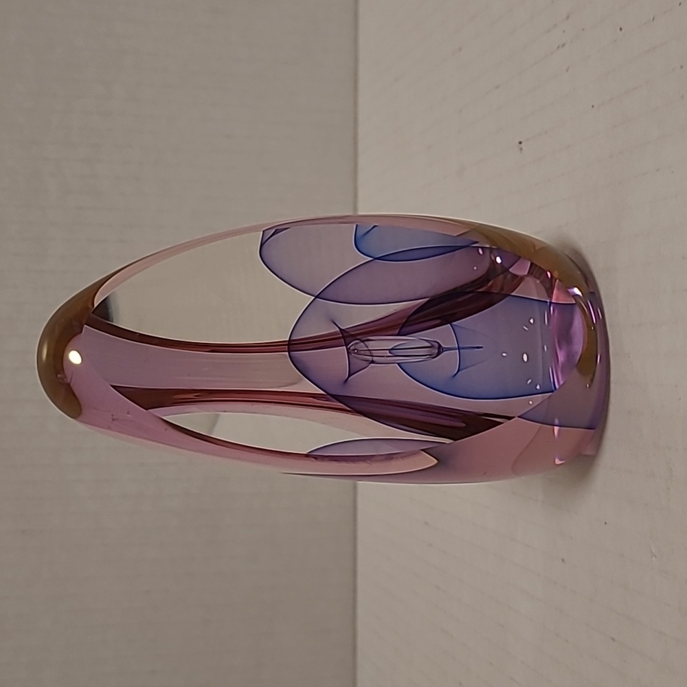 Edward Kachurik Art Glass 3 Panel Sculpture Amethyst Paperweight - Picture 5 of 16
